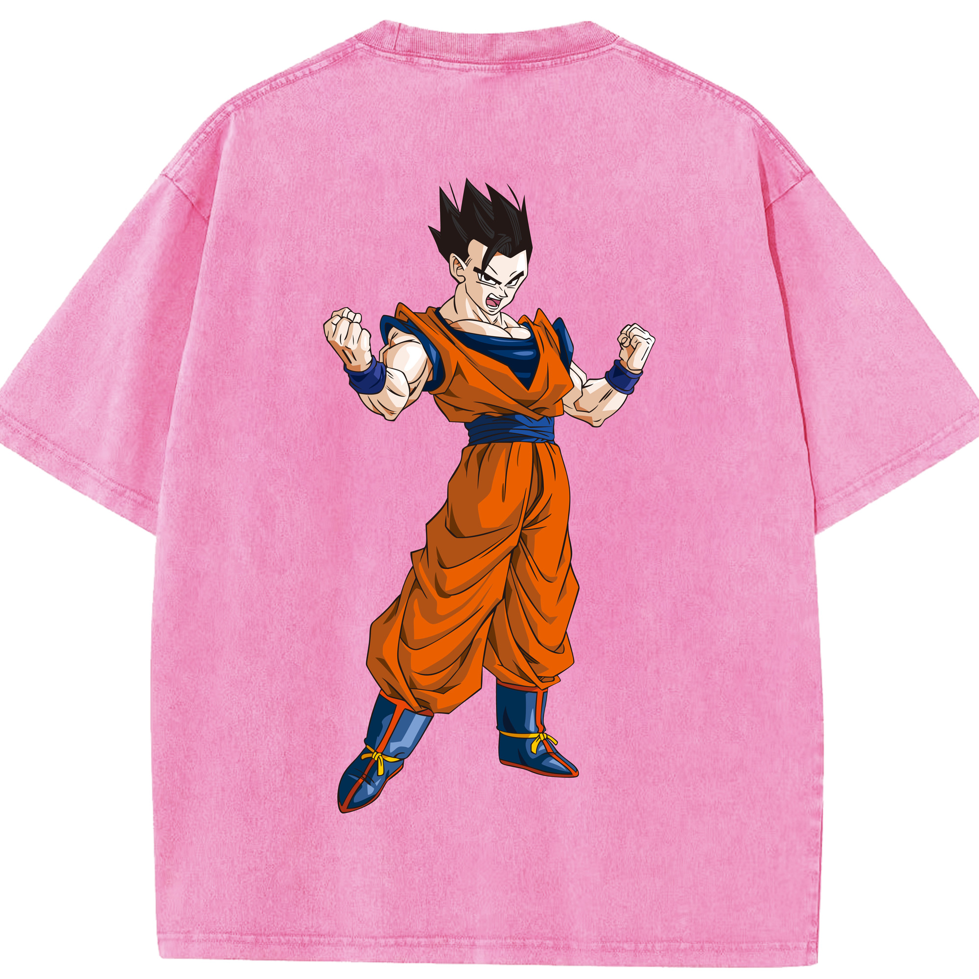 （画像用） ドラゴンボール 孫 悟飯（そんごはん）DRAGON BALL Son Gohan 綿100% ヴィンテージ風 半袖Tシャツ（背面プリント）